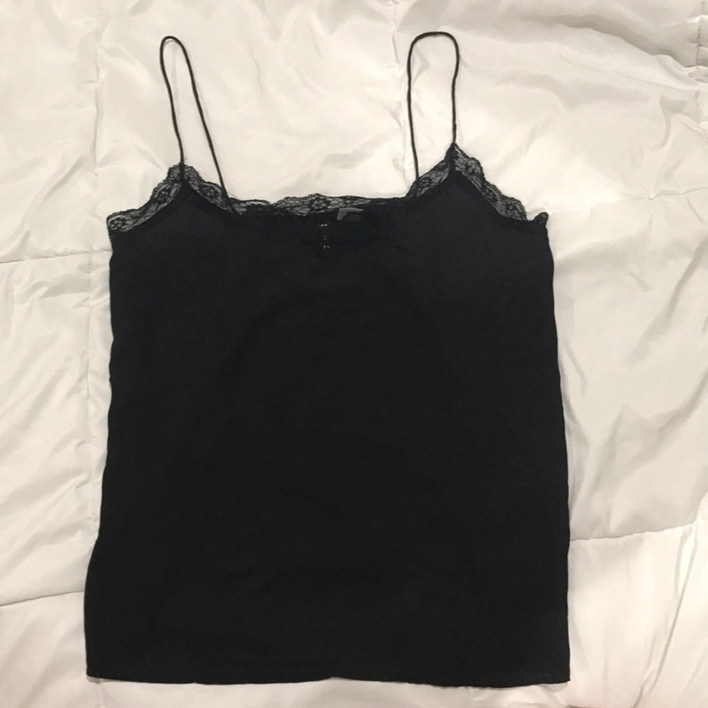 Silky lace tank top